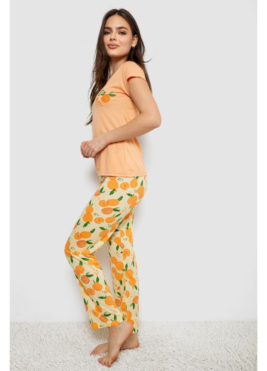 Помаранчева всесезон жіноча піжама з принтом,, 243r7137 Ager