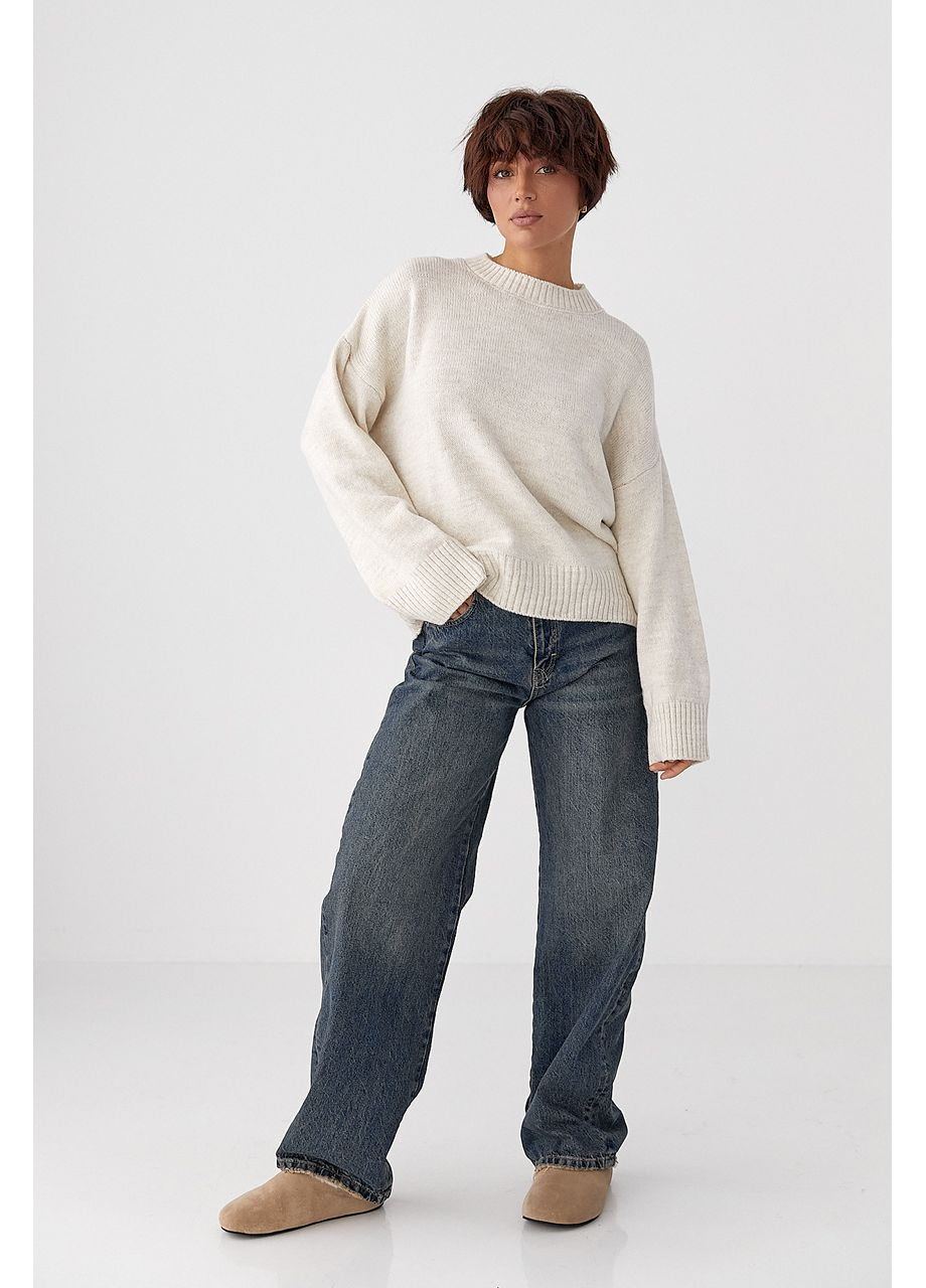 Вязаная однотонная кофта свободного фасона Lurex (364813701)