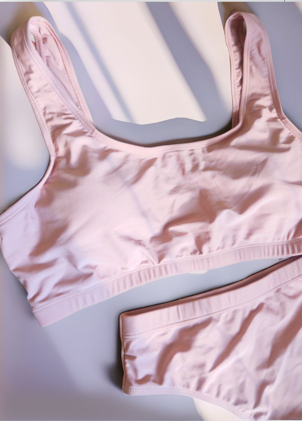 Персиковый летний спортивный раздельный купальник раздельный FS