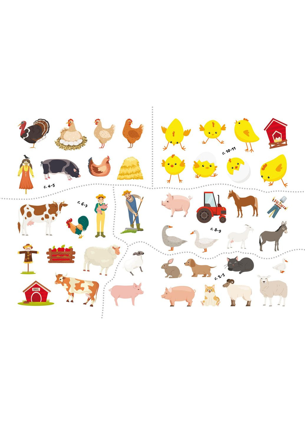 Первые раскраски с цветным контуром и наклейками. ферма Кристал Бук (331860286)