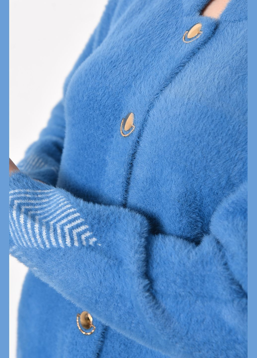 Голубой демисезонный кардиган женский альпака голубого цвета пуловер Let's Shop