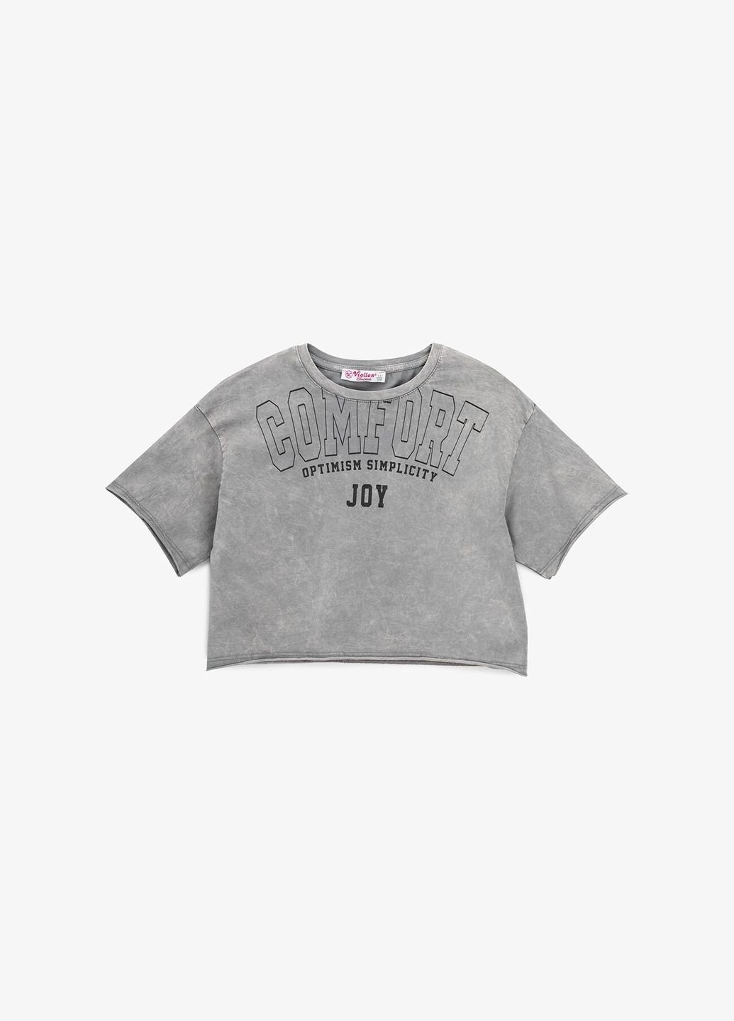 Светло-серая летняя футболка с принтом для девочки 5174 164 см светло-серый shop (2000990939951) Viollen