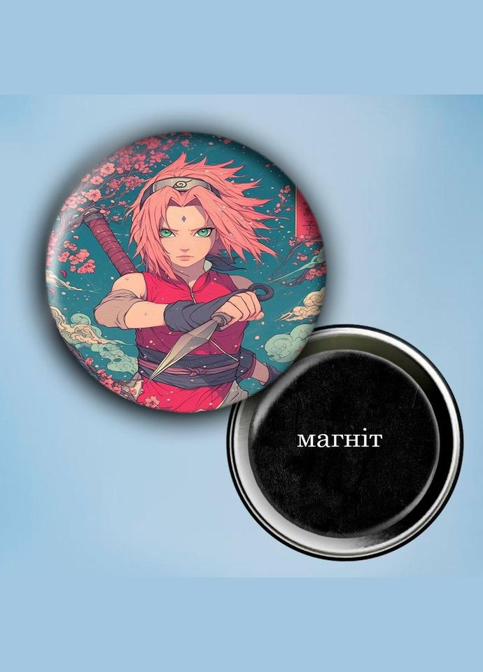 Фотомагніт (магніт на холодильник) Аніме Наруто #0005 56 мм чорний No Brand (309156142)