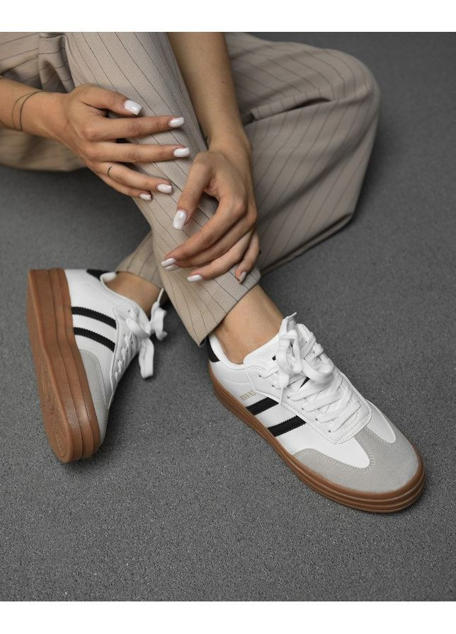 Кросівки жіночі running black No Brand білі демісезони (367583092)