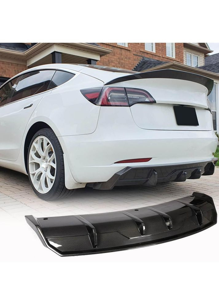 Диффузор заднего бампера V1 (2017-2023, Карбон) для Model 3 2017-гг Tesla (392217545)