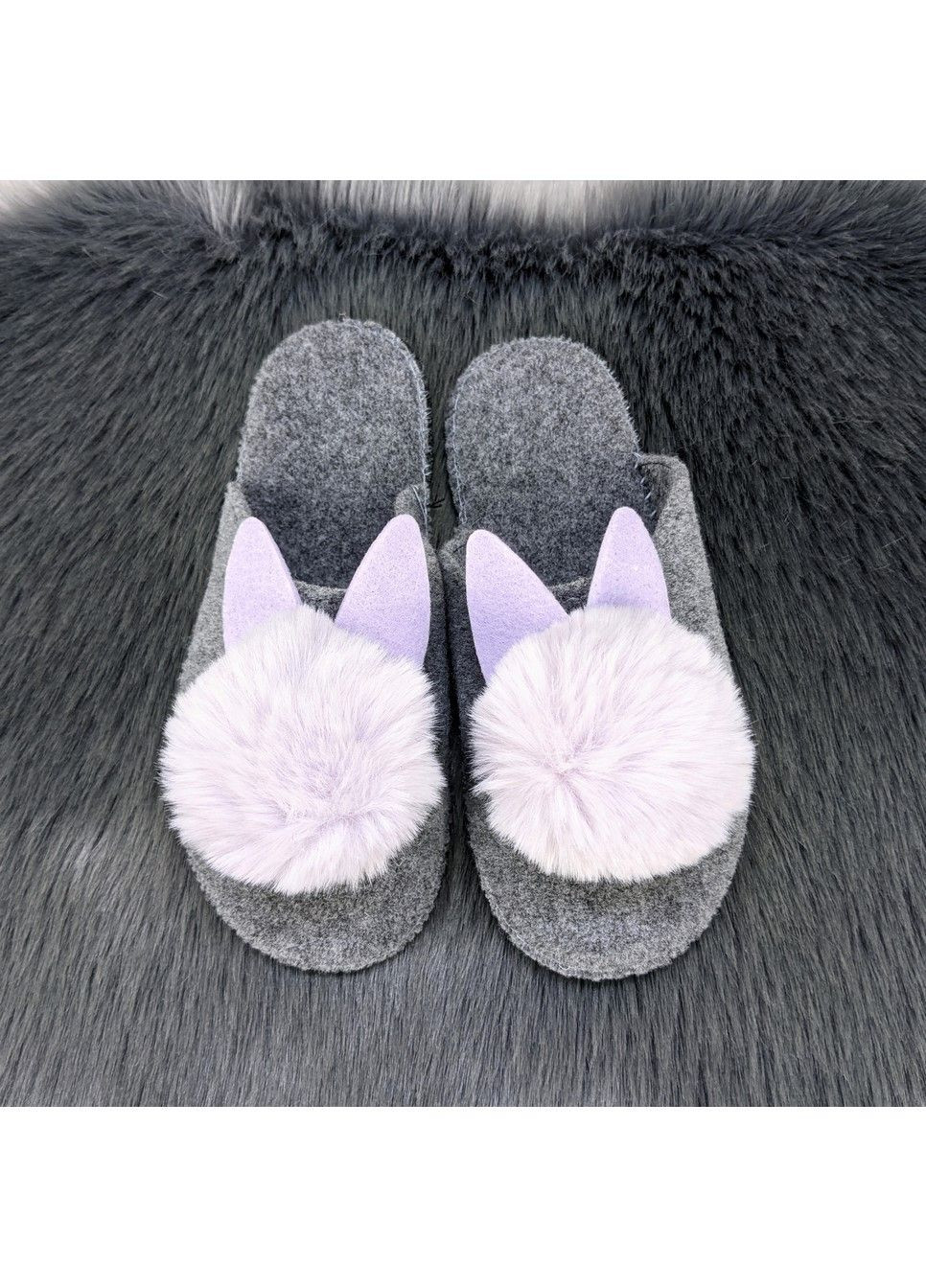 Серые тапочки детские фетровые для ламината klerotex No Brand