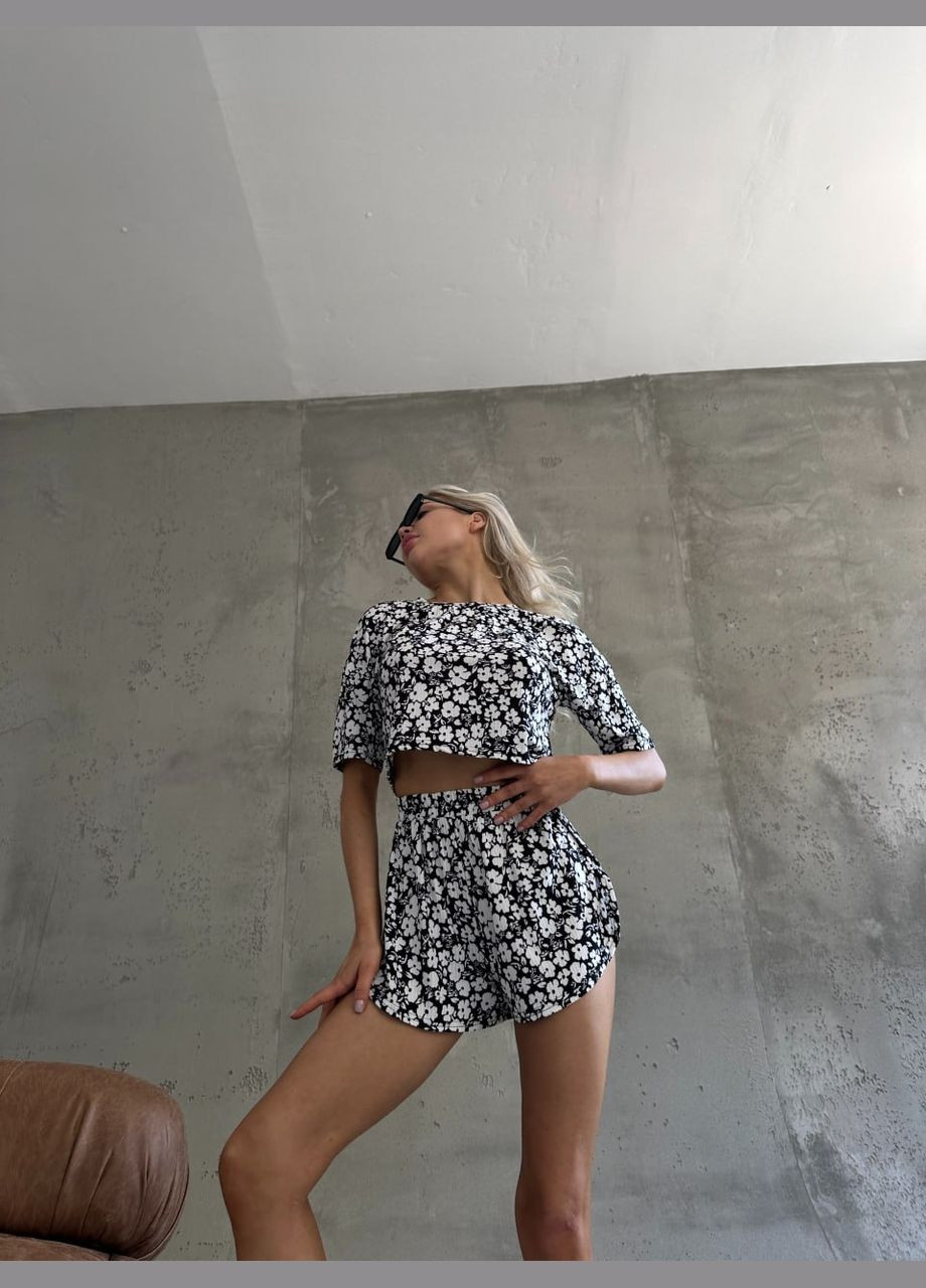 Белая всесезон пижама с шортами и топом топ + шорты Adelante