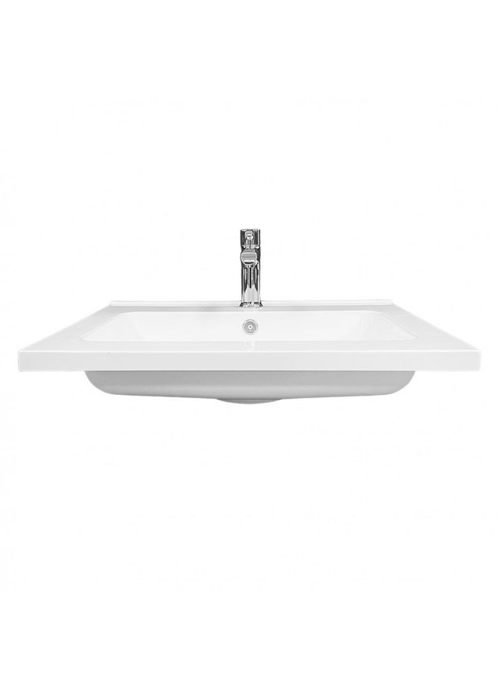 Умывальник из искусственного камня 600х450мм, с отверстием для смесителя/перелива, Flat Белый (35970600450) Adamant (373006153)