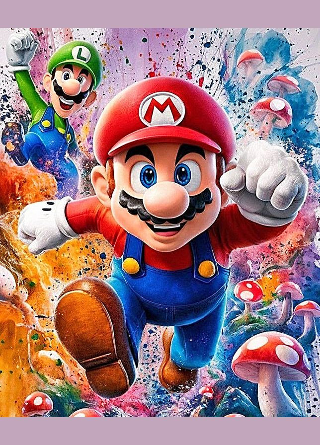 Набір алмазної мозаїки НА підрамнику АЛМр-255 "Супер Маріо", 40*50см АлМазка (332211859)