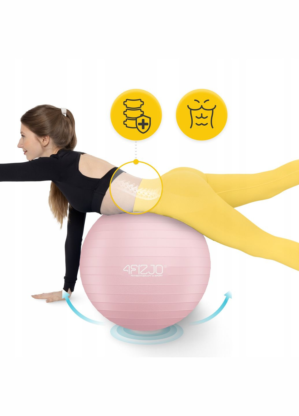Фітбол (м'яч для фітнесу) 55 см Anti-Burst P-5907739316271 Pink 4FIZJO (347317456)