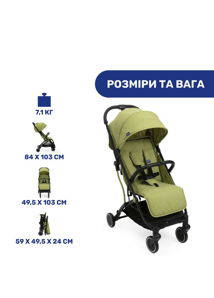 Коляска с системой сборки в тележке Trolley Me, зеленая Chicco (297869572)