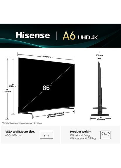 LED-телевизор 85A6Q Hisense (368618704)