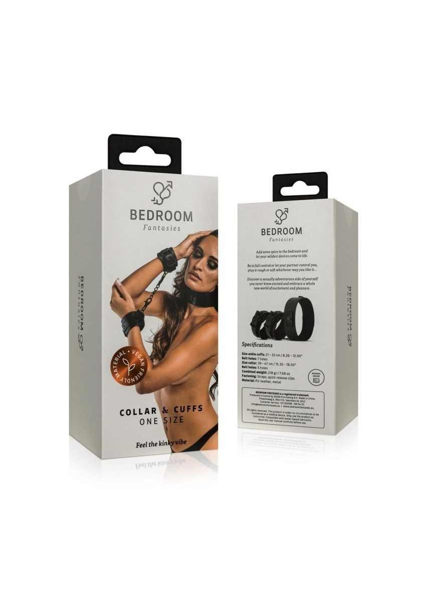 Наручники з нашийником Bedroom Fantasies: & Wrist Cuffs, чорні Collar (303891327)
