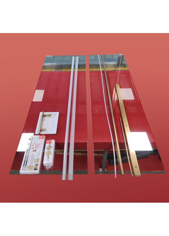 Двері в нішу SR SD01-120x200-TR-12 прозоре скло Easy Clean 8мм, матове золото (KR5377) KOER (325478075)