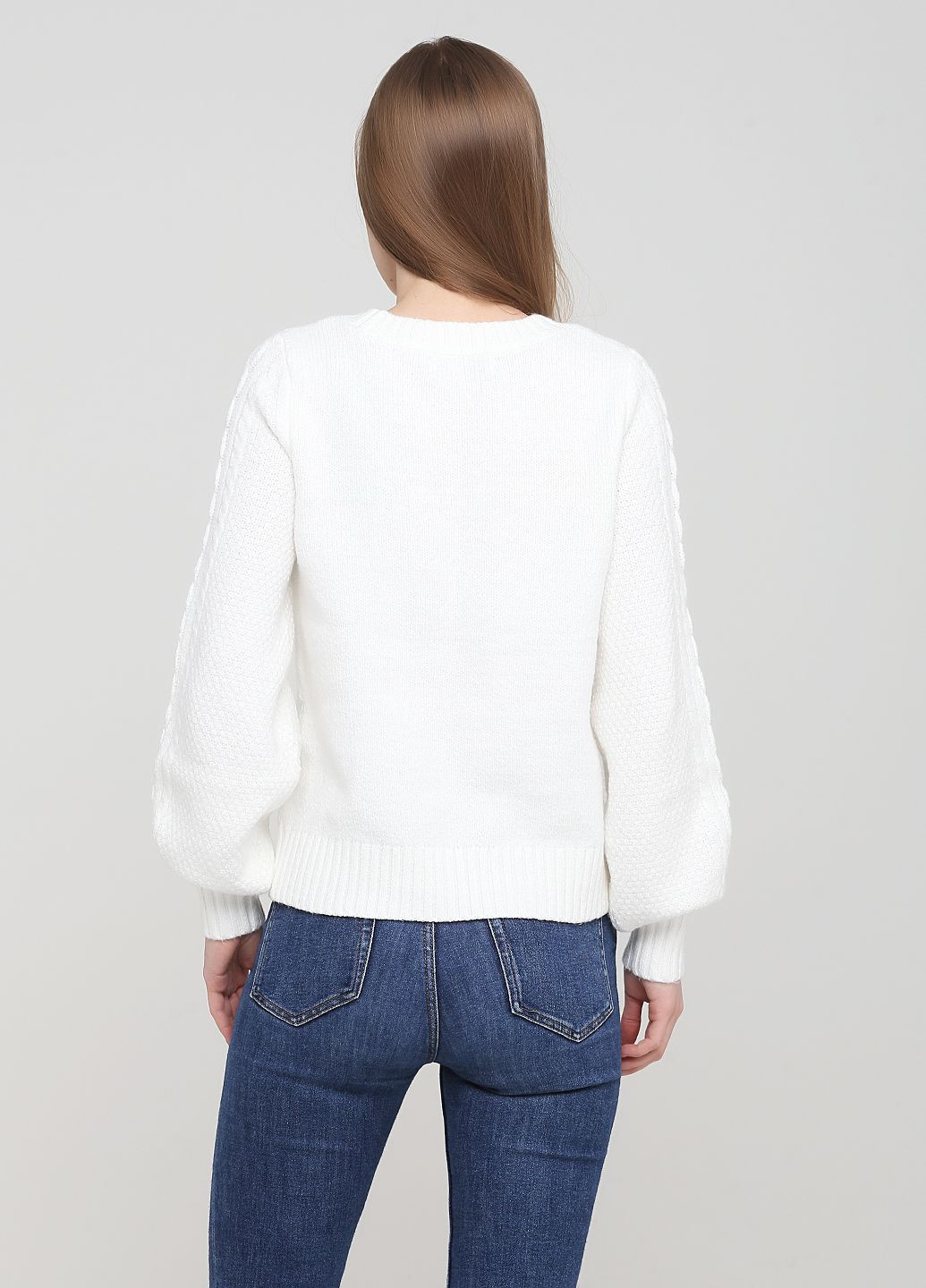 Білий демісезонний светр жіночий - светр af8057w Abercrombie & Fitch