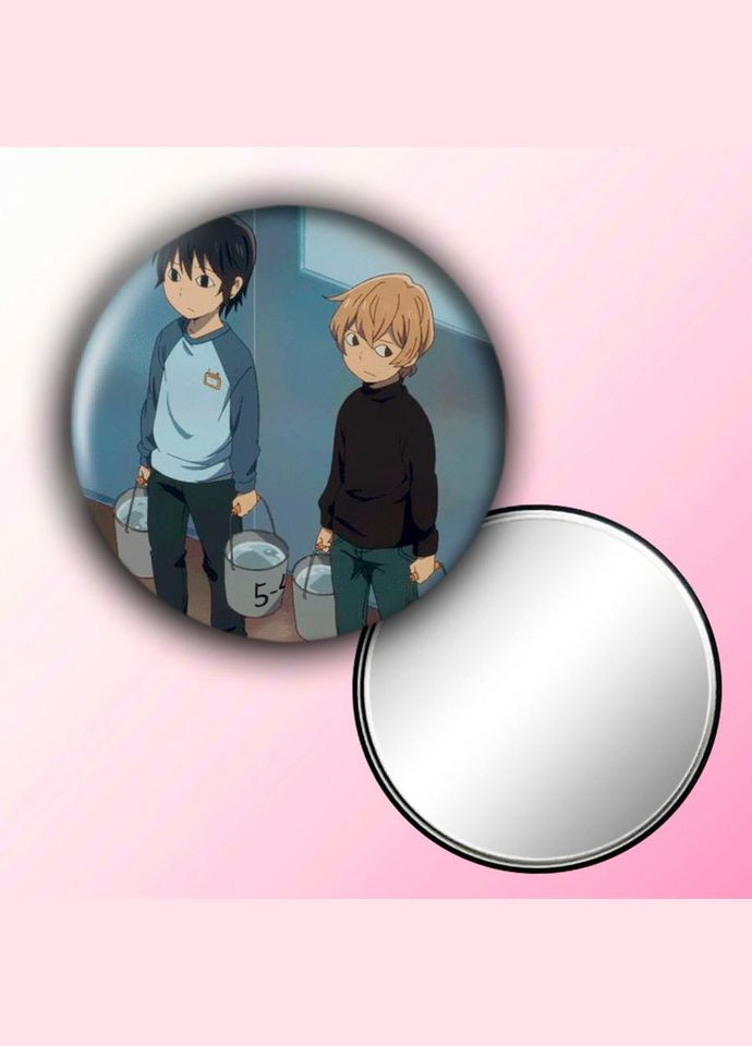 Дзеркальце косметичне кишенькове Аніме Місто, де немає лише мене #0017 із малюнком круглий 56 мм No Brand (309159943)