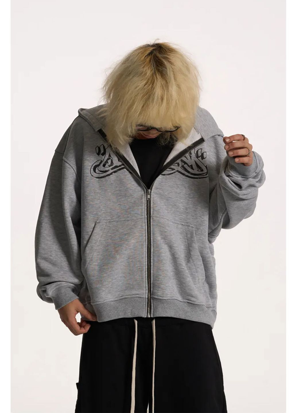 Худі зіппер оверсайз Tag меланж OGP (372520046)