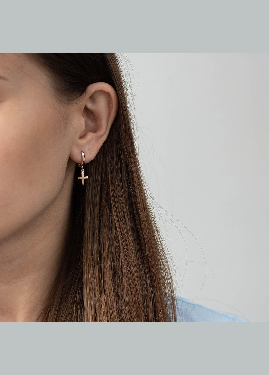 Сережки Хрестики в червоному золоті с07004 Oniks (264023973)