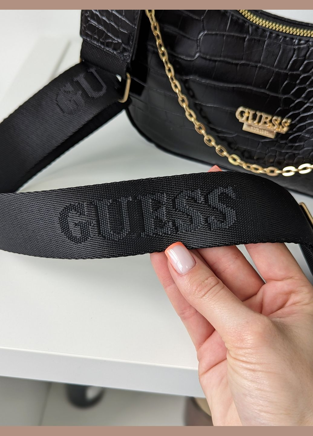 Сумка Гесс Bagget (чорна рептилія) No Brand (322326467)