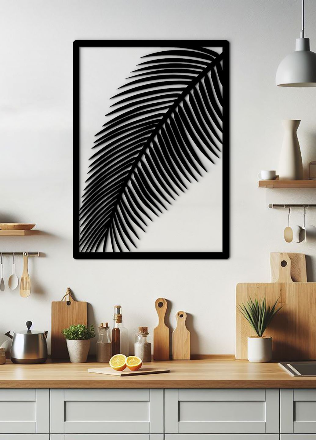 Интерьерная картина на стену, декоративное панно из дерева "Пальмовий лист", стиль лофт 40х28 см Woodyard (292112573)