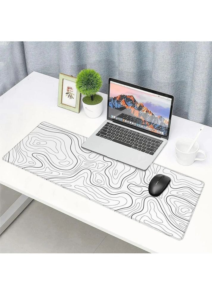 Игровая поверхность 800 x 300 x 2 мм коврик с прошитыми краями и антискользящим основанием white No Brand (371690377)