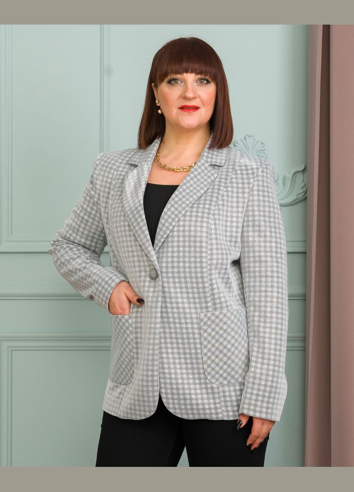 Серый женский пиджак 2048 Alenka Plus - демисезонный