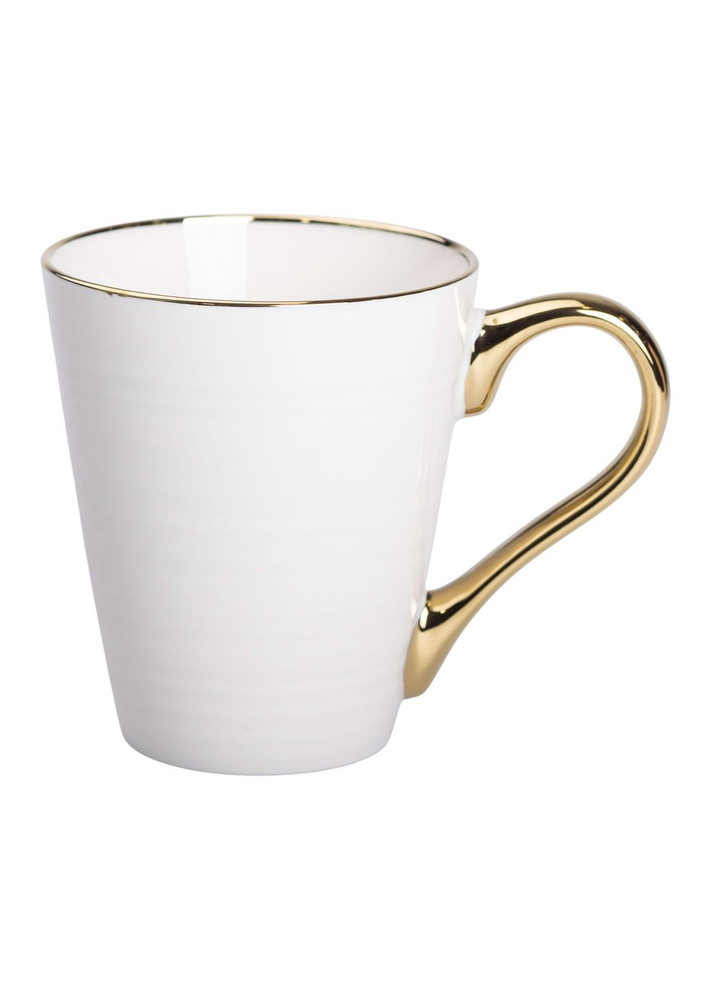 Чашка керамическая 320 мл с золотым ободком, No Brand (324234956)