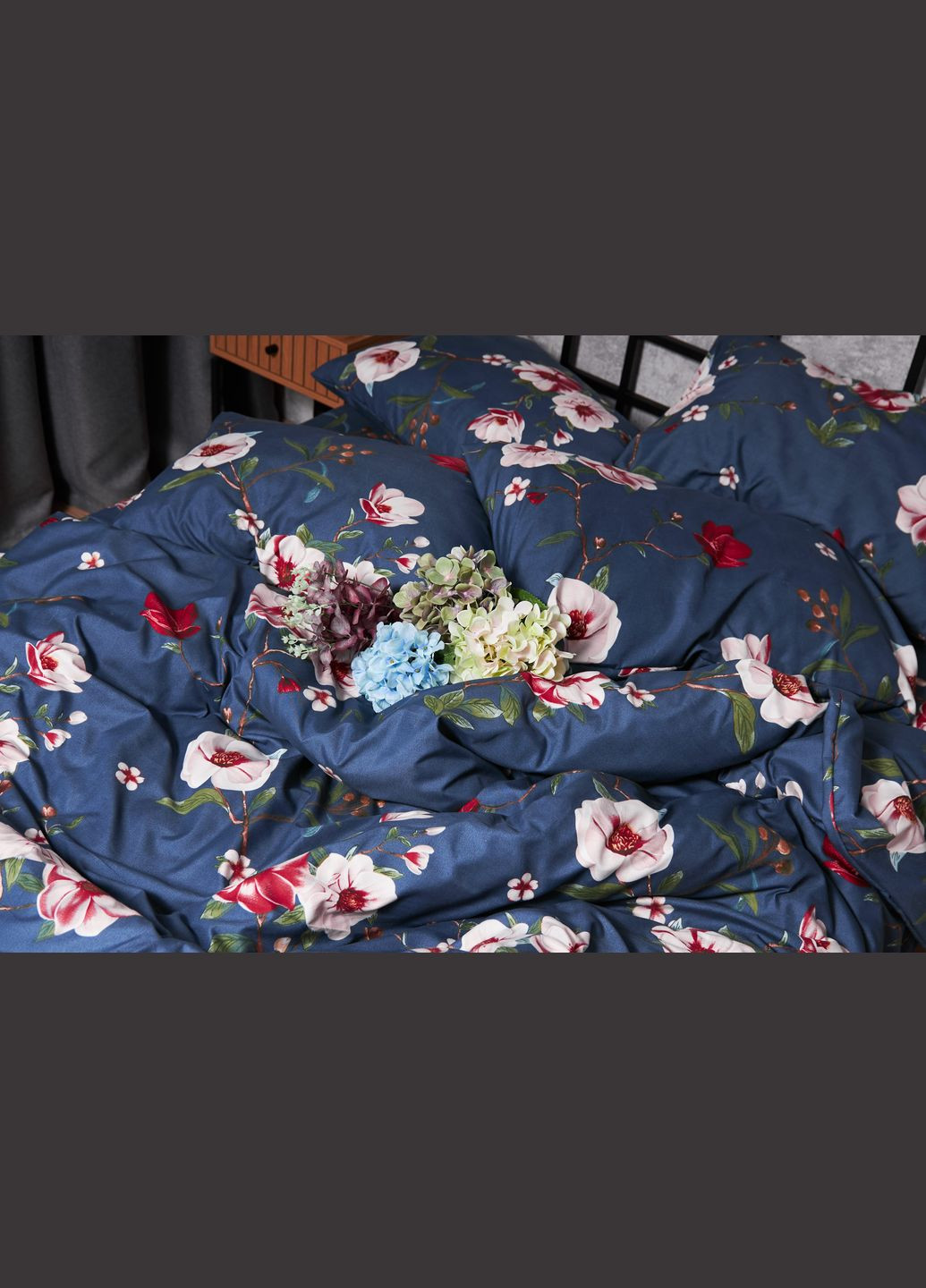 Комплект постільної білизни Полісатин Premium сімейний 160х220х2 наволочки 2х50х70 (MS-820003741) Moon&Star Bush Peony (288044095)