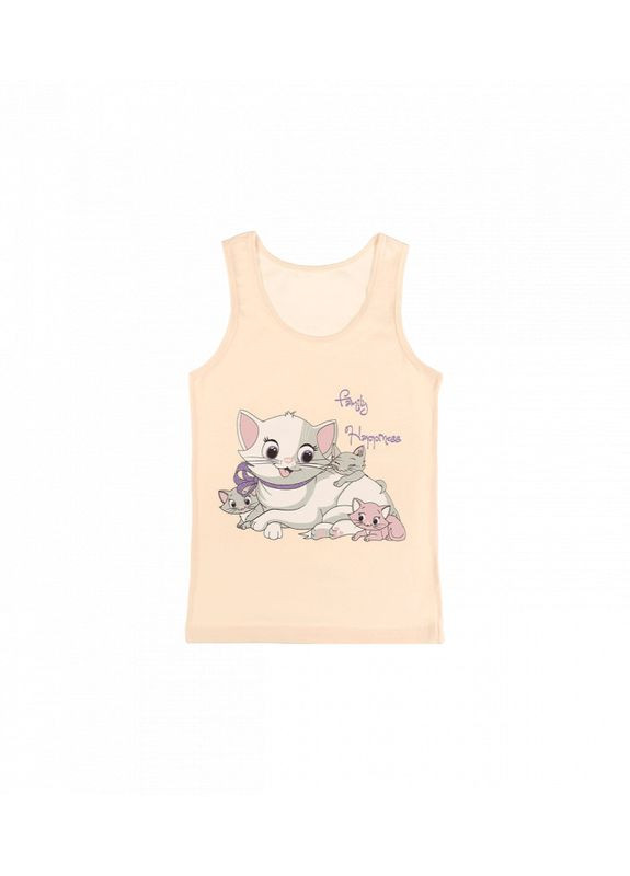 Майка на широких бретелях для дівчаток з принтом Кошенята Donella (313427762)