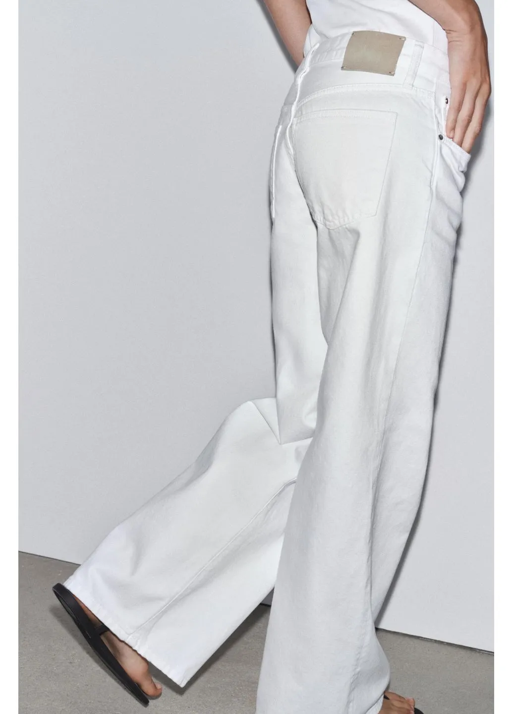 Джинсы zw collection wide-leg со средней посадкой Zara - (360895056)