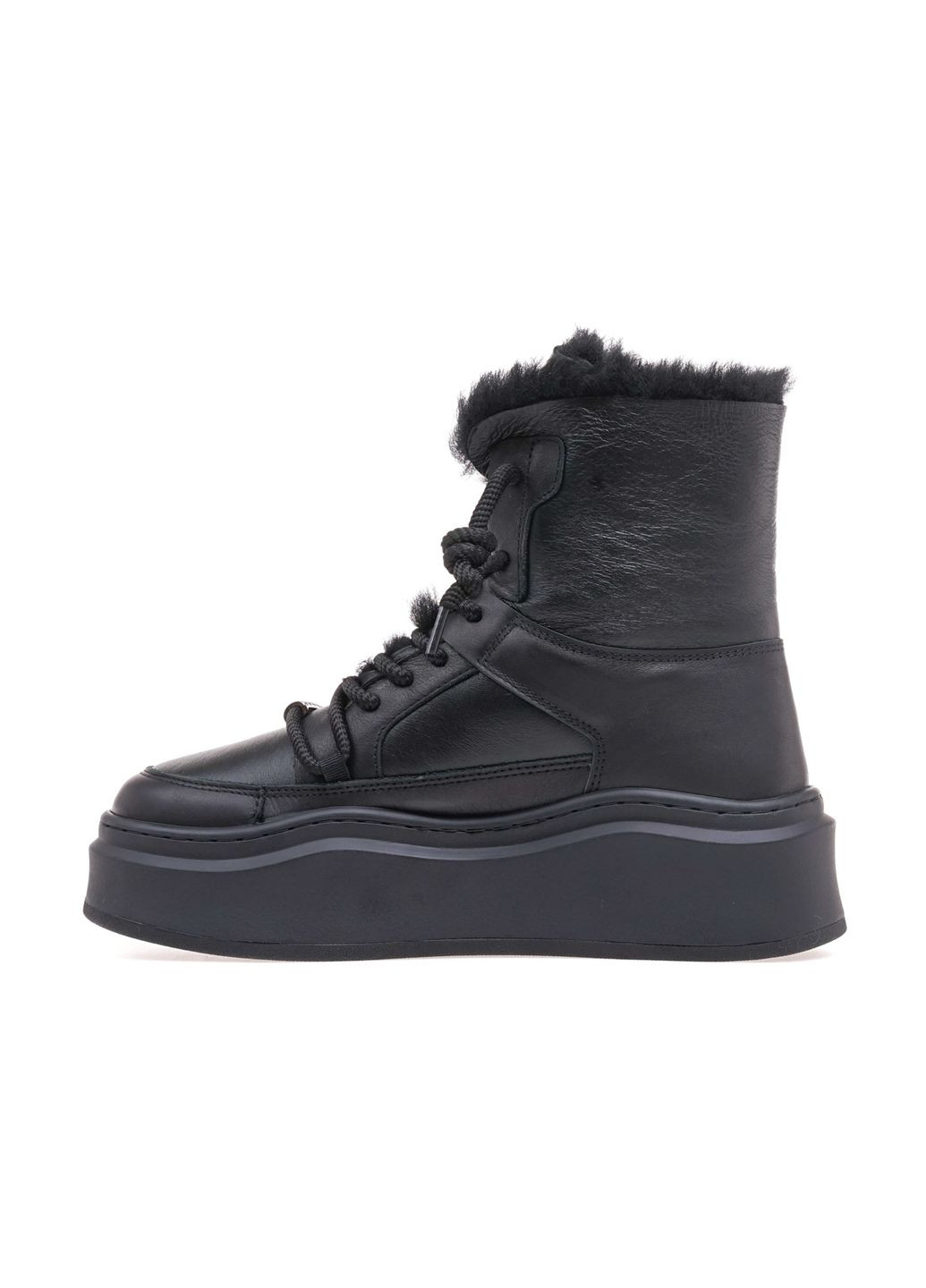 Зимние ботинки женские am20859m-8-1/black leather Arees Meniwa