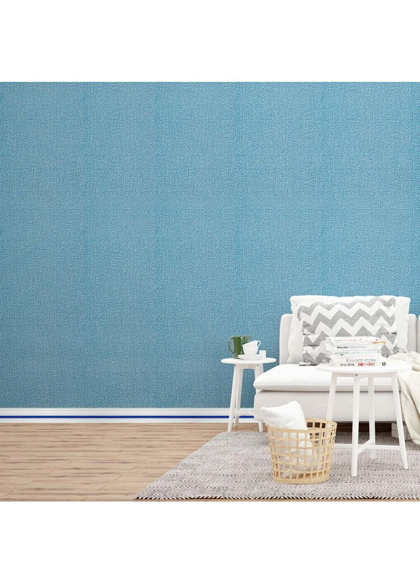 Плинтус РР самоклеящийся 2300х70х4мм Белый с синей полоской (D) SW-00001831 Sticker Wall (351461343)