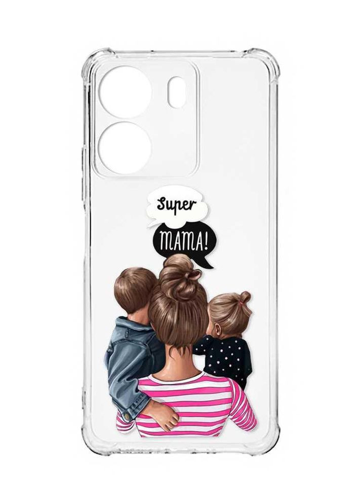 Чохол з потовщеними кутами на Xiaomi Redmi 13C:: Супер Мама (принт 29) Creative (355401590)