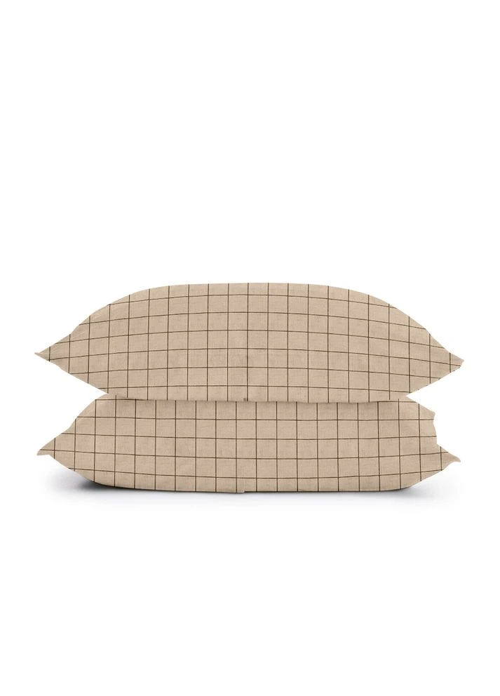 Двуспальное постельное белье с простыней на резинке BEIGE GEOMETRY CS7 (4822052140925) Cosas (392824930)