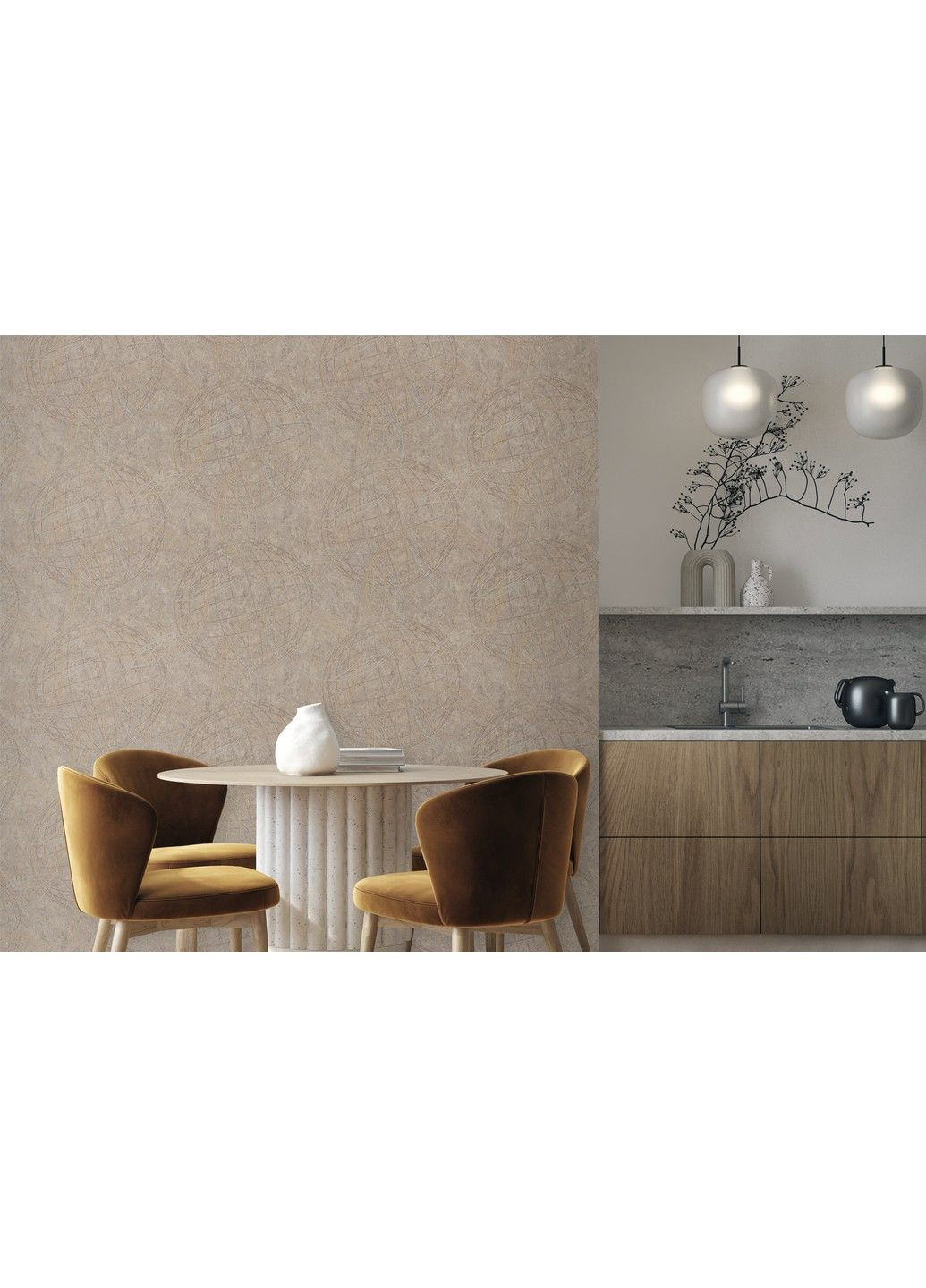 Флизелиновые обои вспененный винил LS Vinil Sphere ДХС-1584/4 коричневый (1,06х10,05м) Vinil Wallpaper Factory (316476697)