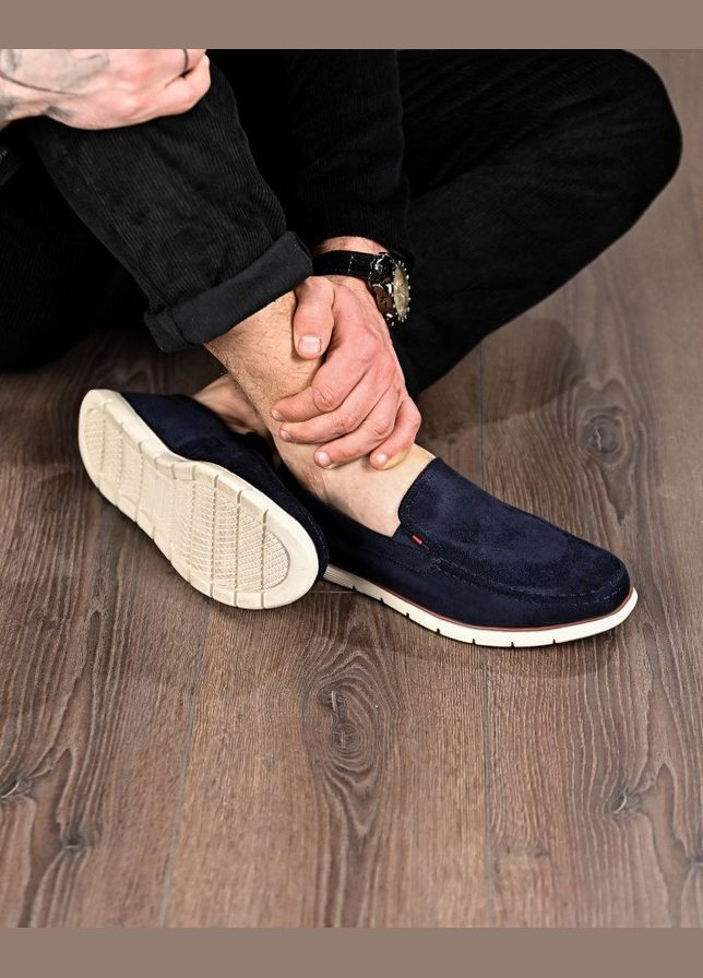 Синій Літні чоловічі лофери сині No Brand