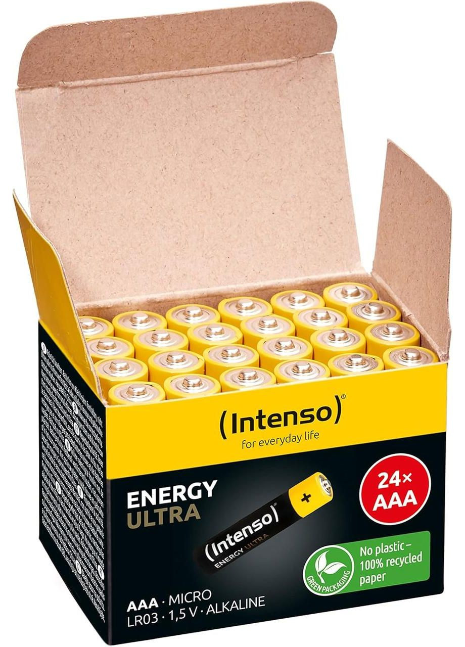 Упаковка алкалиновых батареек Energy Ultra AAA Micro LR03 1.5V 24 шт. Желто-черный Intenso (306852425)