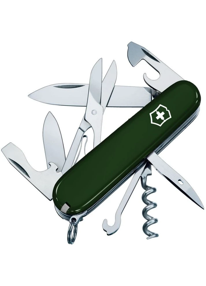 Ніж складаний, мультитул Climber (91мм, 14 функцій), зелений 1.3703.4 Victorinox (396846652)