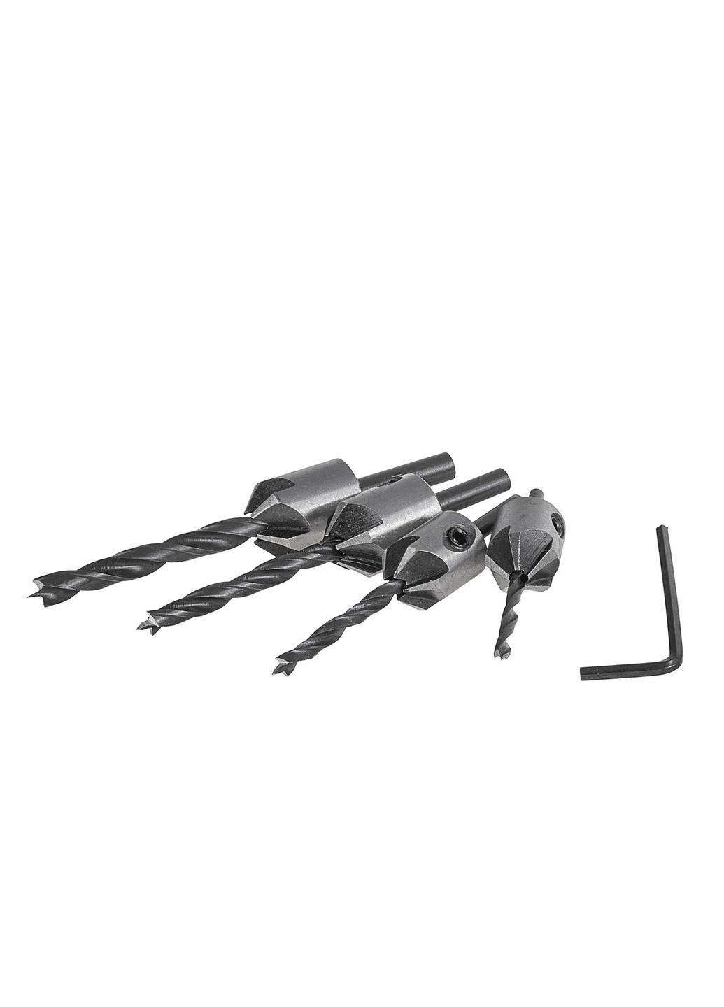 Зенкера со сверлами по дереву/пластику, комплект 4 шт.: 3, 4, 5, 6мм "" Geko (313400308)