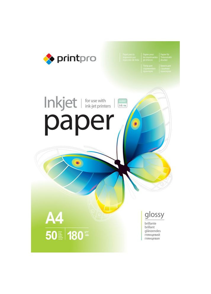 Фотопапір PrintPro глянц.180г/м А4 G180-50 (PGE180050A4) CW (323095750)