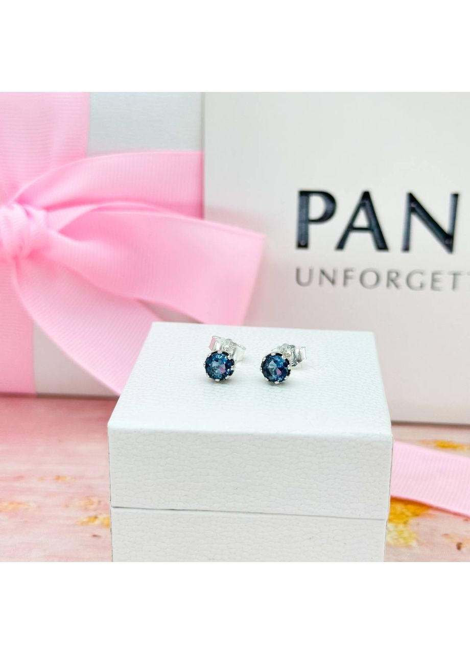 Срібні сережки кульчики Пандора "Корона" 298311NMB Kabluchka (355346055)