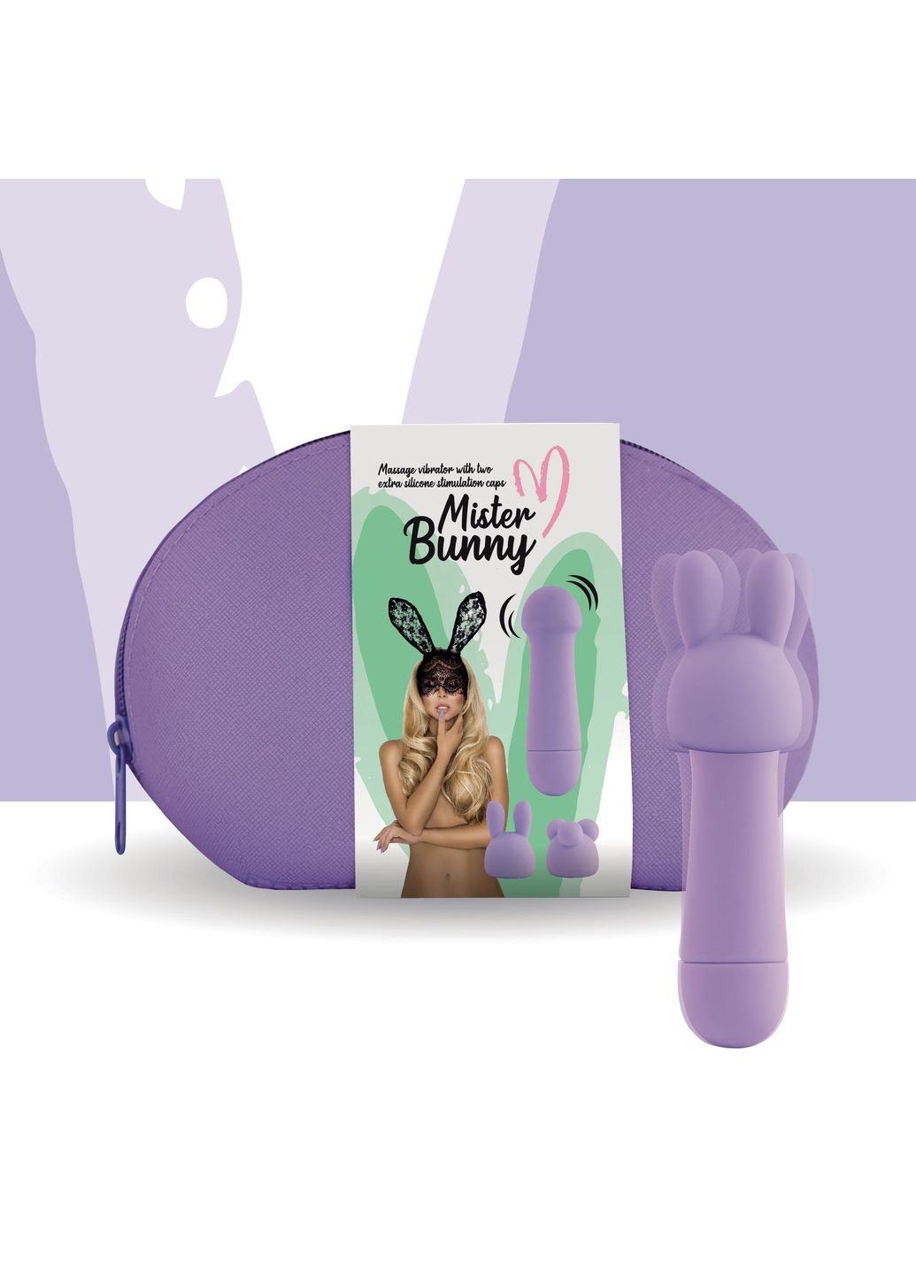 Мінівібратор Mister Bunny Purple з двома насадками FeelzToys (289873868)
