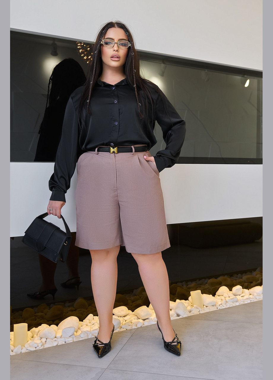 Женские льняные шорты-бермуды свободного кроя Fashion Girl (317211807)