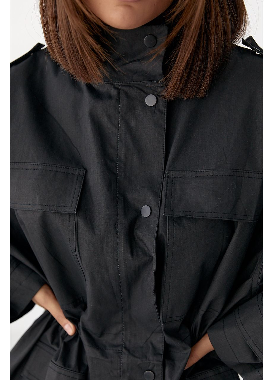 Подовжена вітрова куртка жіноча - кремовий колір Lurex (361056924}