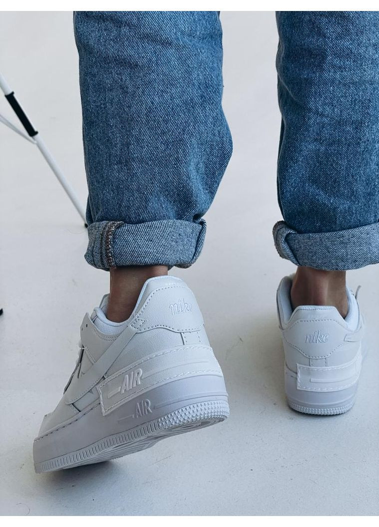Білі Осінні кросівки чоловічі nike air force 1 shadow white lv 1 найк аір форс 1 преміум No Brand