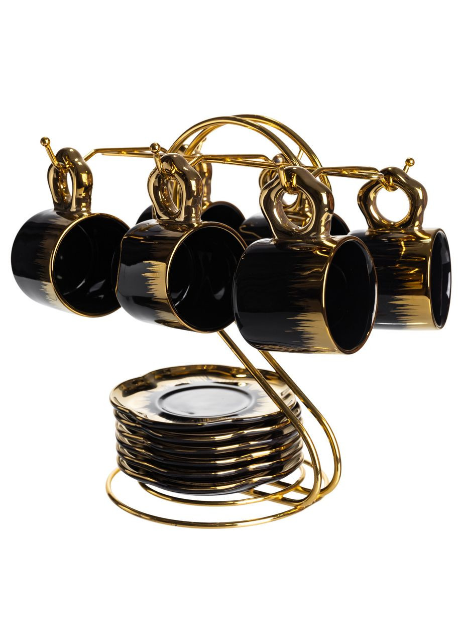 Набор чашек для кофе на металлической подставке 6 (шт) по 100 (мл) с золотом FM-47 Yiwu (370800230)