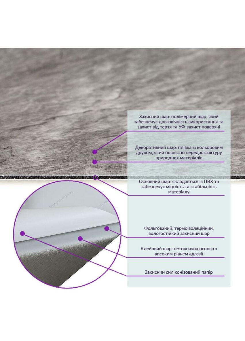Самоклеящаяся виниловая плитка серебристый мрамор, цена за 1 шт. (СВП-103) Глянец SW-00000290 No Brand (328578440)