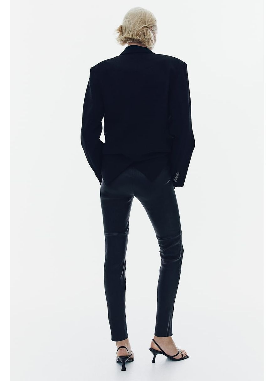 Черные демисезонные леггинсы кожаные H&M