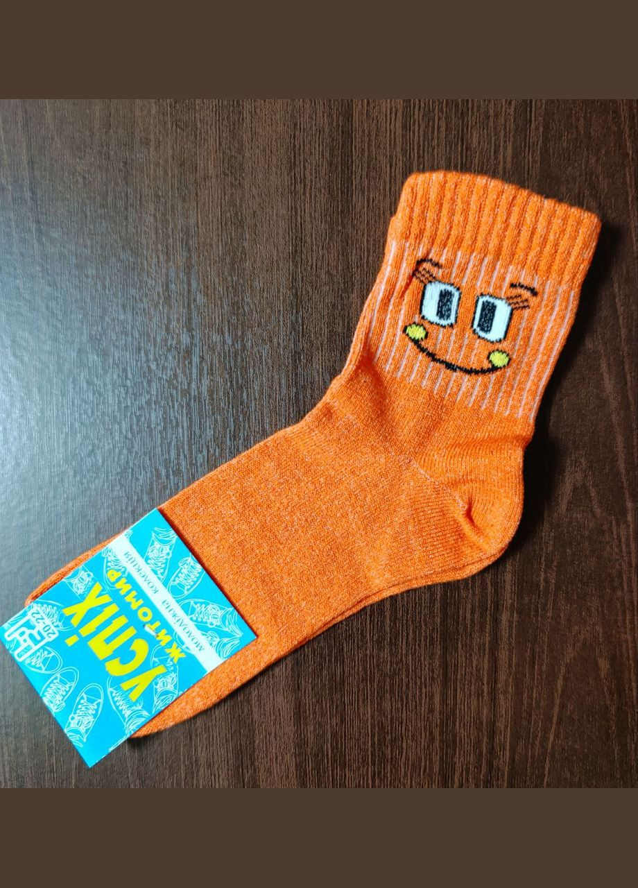 Оранжевые носки детские для девочек хлопковые, улыбка. Успіх рисунки (320656364)