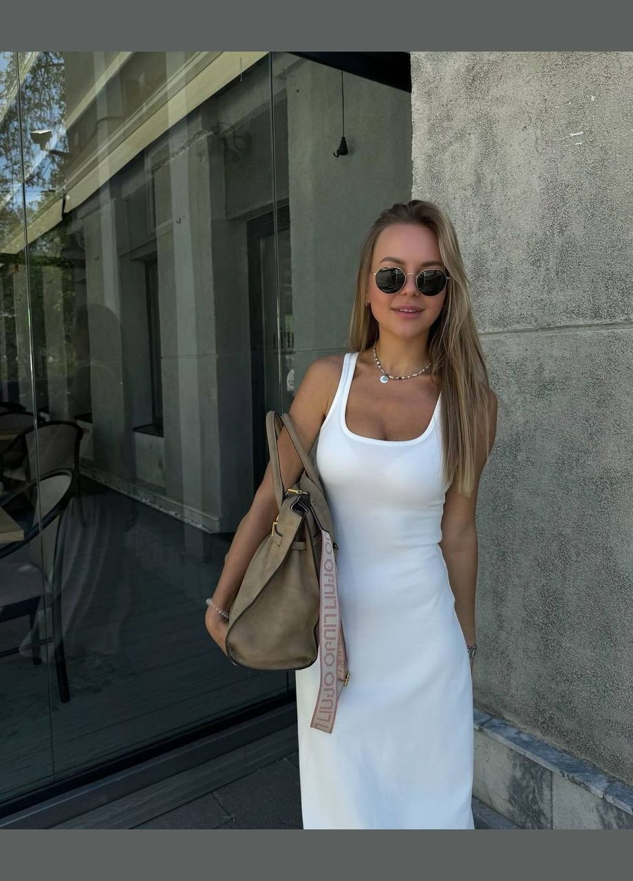 Білий довга сукня майка Luna